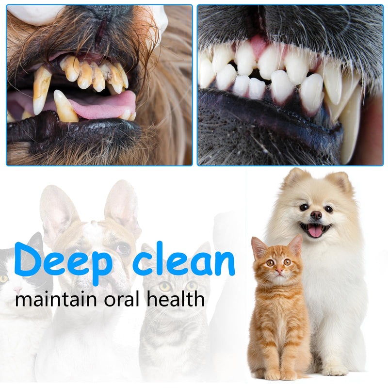 2PCS Small Dog Toothbrush, Micro Head Soft Cat Toothbrush, Kitten Tooth Brush for Easy Dental Cleaning Dental Care, Soft Bristles, Easy to Handle, Pink, Blue