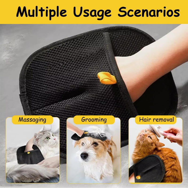 Pet Hair Remover Gloves for Dogs & Cats | Reusable Electrostatic Grooming Glove for Removing Pet Hair | Comfortable, Double-Sided, and Durable for Furniture, Clothes, Carpets & Cars - PawsPlanet Australia
