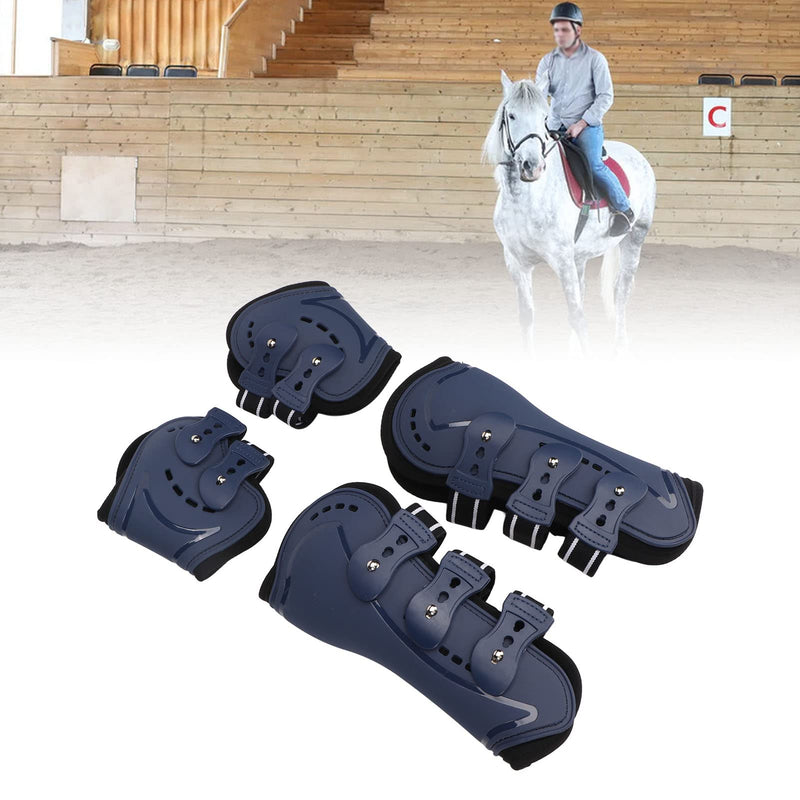 ZJchao Horse Leg Boots, Horse Tendon Boots Adjustable Open Front Fetlock Boot Breathable Protective Horse Jumping Tendon Boots Blue Set of 4, Protective Gear and Training Equipment Large