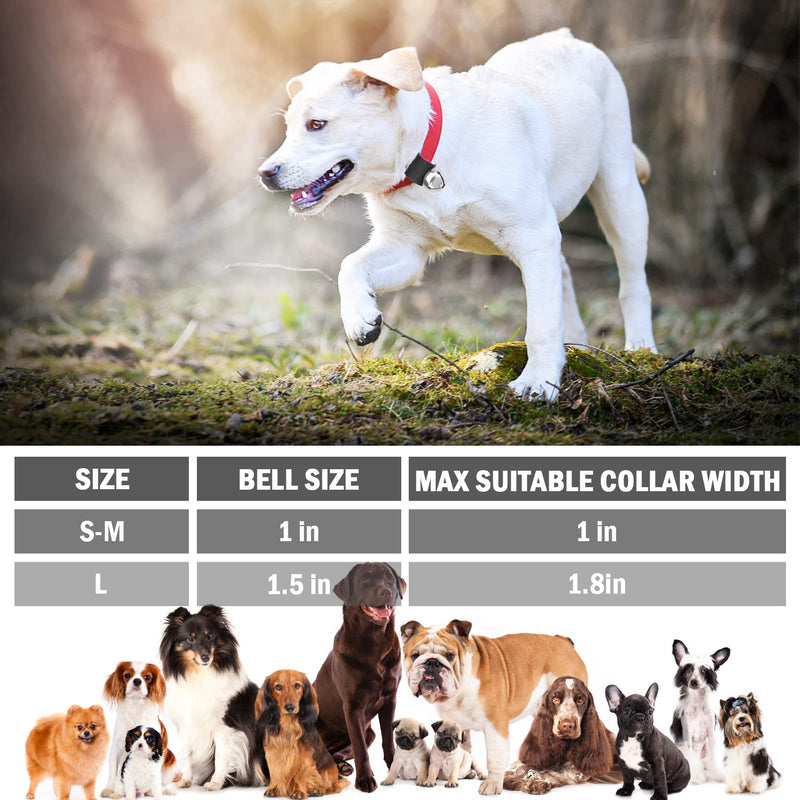 SCENEREAL Dog Collar Bell for Training, Hiking, Walking, Hunting, Pet Tracker, 2 Pack 1.0" Extra Loud Pet Bell for Save Wildlife and Birds (Bear Bell, Cow Bell) Gold | Silver for Small Medium Dogs S/M(1.0 inches) Gold/Silver