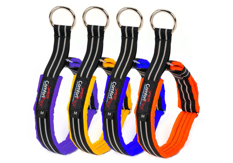 ComfortFlex Martingale Dog Collar - 1.5" Wide, Reflective, Adjustable, Fully Padded Nylon, Gentle Control, Escape-Proof, Limited Slip Design, Made in The USA, Medium, Hunter Orange - PawsPlanet Australia