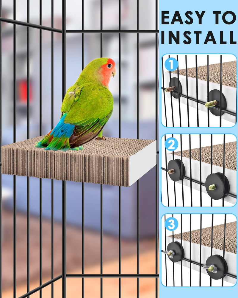 KATUMO Parrot Toys, 7 Inch Conure Shredder Foraging Toys Bird Perch Stand Cardboard Cockatiel Chew Toys for Parakeet Canary Conure Mynah Small Parrots M - PawsPlanet Australia