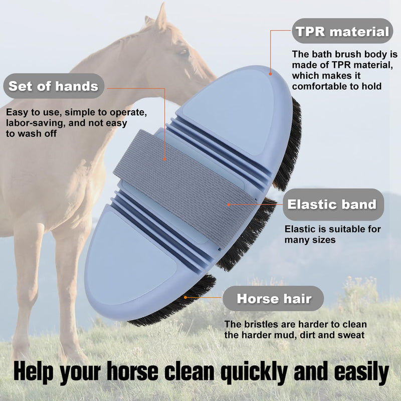 Horse Body Brush Flexible Professional Grooming Tool For Horse Brush, Dirt Removal Equine Supply Hold In Hand - PawsPlanet Australia