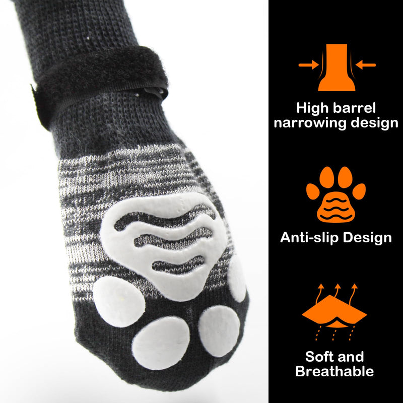 Anti Slip Paw Protectors Dog Socks,Non-Slip Dog Socks with Adjustable Straps,Traction Control for Indoor on Hardwood Floor Wear,Pet Paw Protector for Small Medium Large Dogs (A, S) A - PawsPlanet Australia