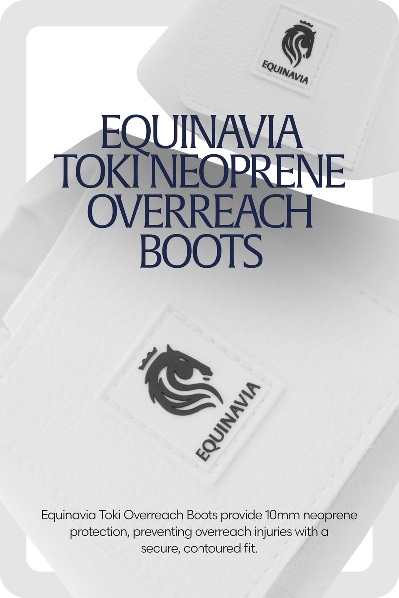 Equinavia Toki Bell Boots for Horses | Neoprene Overreach Boots - White - XXL