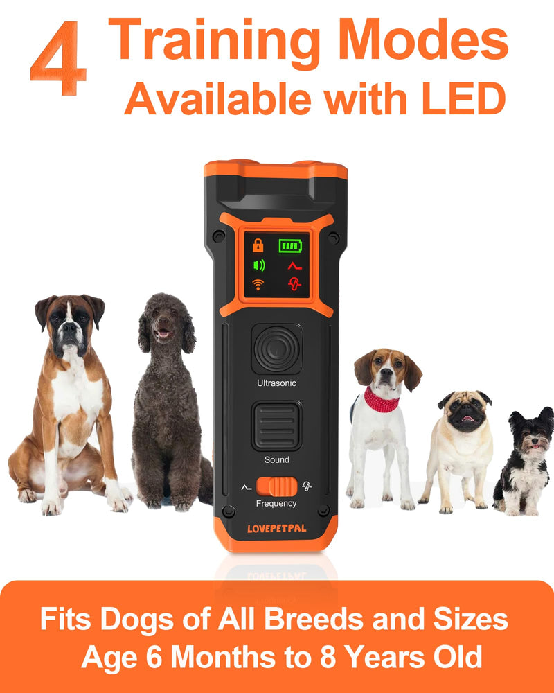 2025 Dog Training Bark Deterrent Device, Anti-Barking Device with HD Display and LED Flashlight for Dogs, Stop Bad Behavior Without Yelling or Swatting, Ultrasonic Stopper Alternative to Shock Collar - PawsPlanet Australia