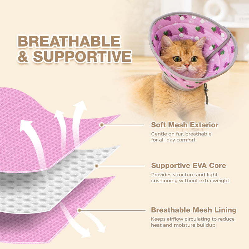 Avont Cat Cone Collar Soft to Stop Licking Bundle with Cat Recovery Suit for Surgery -M
