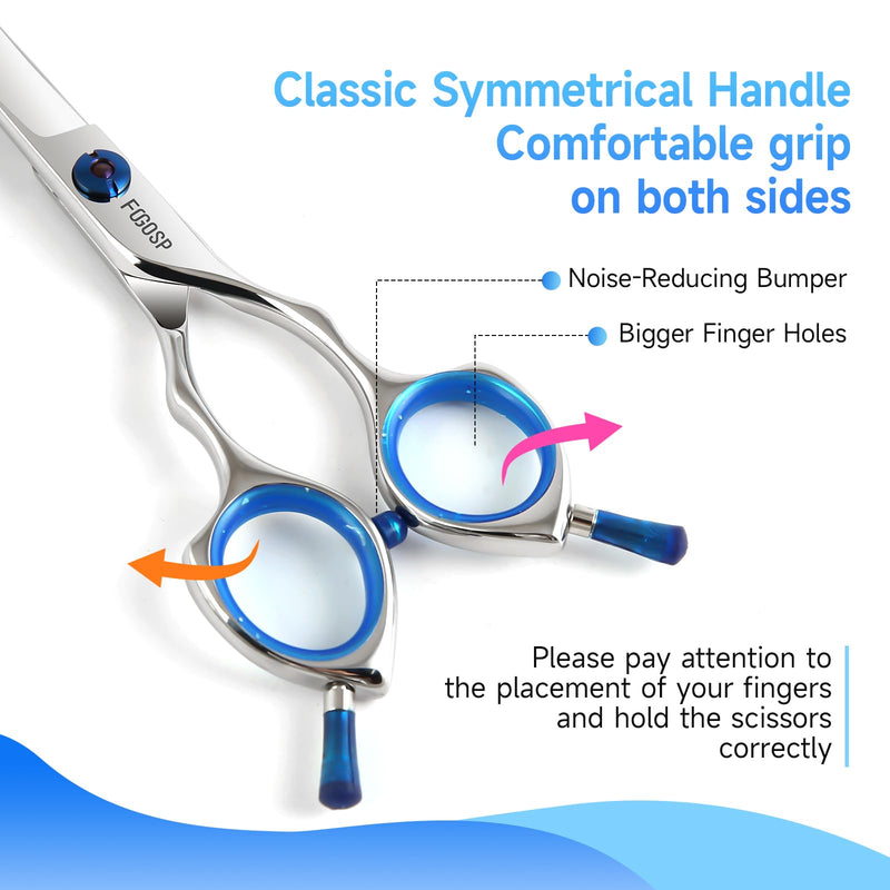 Curved Dog Grooming Scissors with Blunt Tip 6.5 in Safety Curve Shears for Pet Dogs Cat Japan 440C 30°Arc Upward & Downward for Trimming Face and Paws Safety Curved 7.0 in - PawsPlanet Australia
