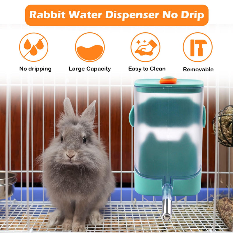 Water Bottle for Rabbits No Drip,Small Animal Leak Proof Water Bottle for Cage Crate,23 oz Pet Hanging Water Dispenser for Bunny Guinea Pig Chinchilla Ferret Squirrel Hedgehog(Green) - PawsPlanet Australia
