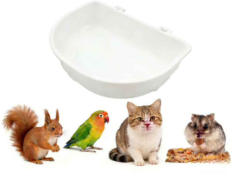 2 Pack Pet Carrier Feeder Clip-On Wire Cage Bowl Bird Feeding Dish Hanging Cups Cats Rabbits Hamsters Dogs Guinea Pigs Ferrets & Chinchillas | Fits Wire-Door Crates Carriers Habitats Hutches white + green
