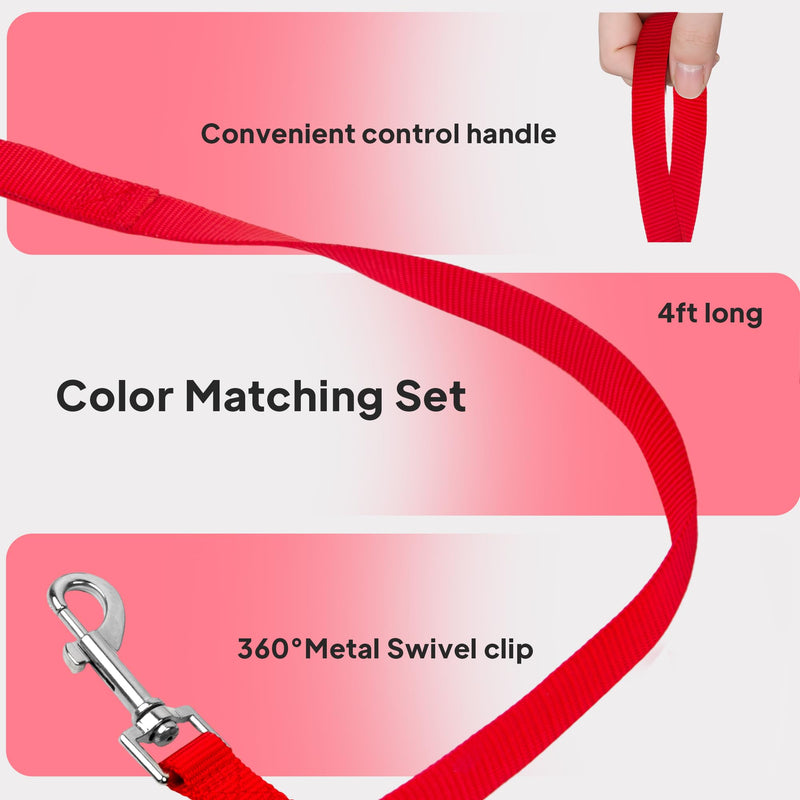 PetiFine Step in Small Dog Harness and Leash Set, Breathable All Weather Air Mesh Reflective Escape Proof, Step-in Vest Harnesses for Puppy(S, Red) S | Neck: 12.6''-13.8'' Chest:16.1''-17.7'' | - PawsPlanet Australia