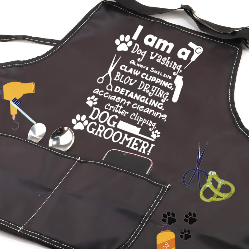 JXGZSO Dog Groomer Gifts Dog Groomer Apron Pet Grooming Apron Dog Hairdresser Gifts Dog Stylist Gifts Dog Groomer Smock Dog Washing Apron - PawsPlanet Australia