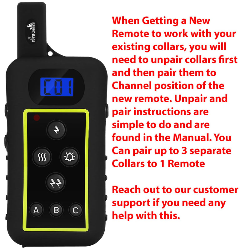 My Pet Command 1.25 Mile (6600 Ft) Dog Training Extra Remote Safe Dog Shock Collar Shock, Vibrate, Tone and Flashing Beacon Lights Waterproof Rechargeable Dog Hunting add Up to 3 Collars Extra Remote Only - PawsPlanet Australia