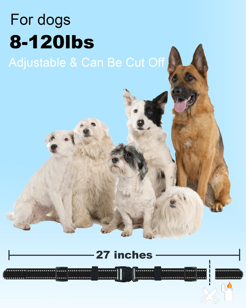Dog Collar Replacement Strap for Shock, Bark & Training Collars - Adjustable Reflective Nylon Strap, Durable E-Collar Band Compatible with Most Training Receivers (Fits Small, Medium, Large Dogs) black - PawsPlanet Australia