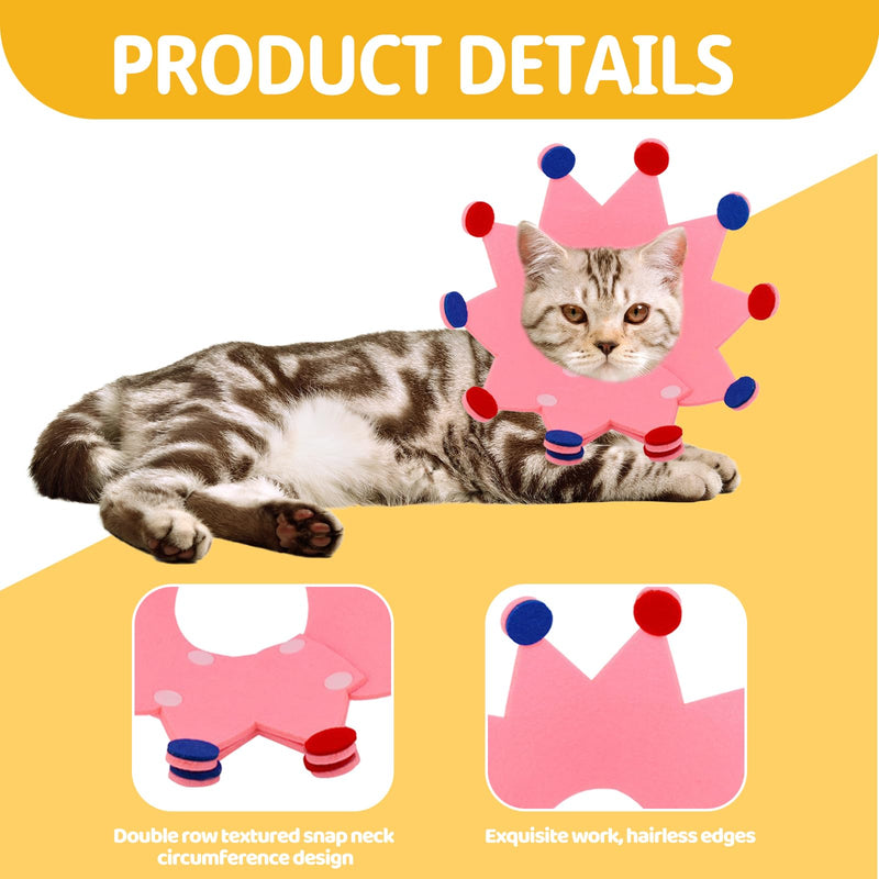 TYXHXTF 3 x Cat Protective Collar, Crown Collar Cat Collar, Soft, Anti Bite Safety Adjustable, for Cats Small Dogs After Surgery and Injuries, M