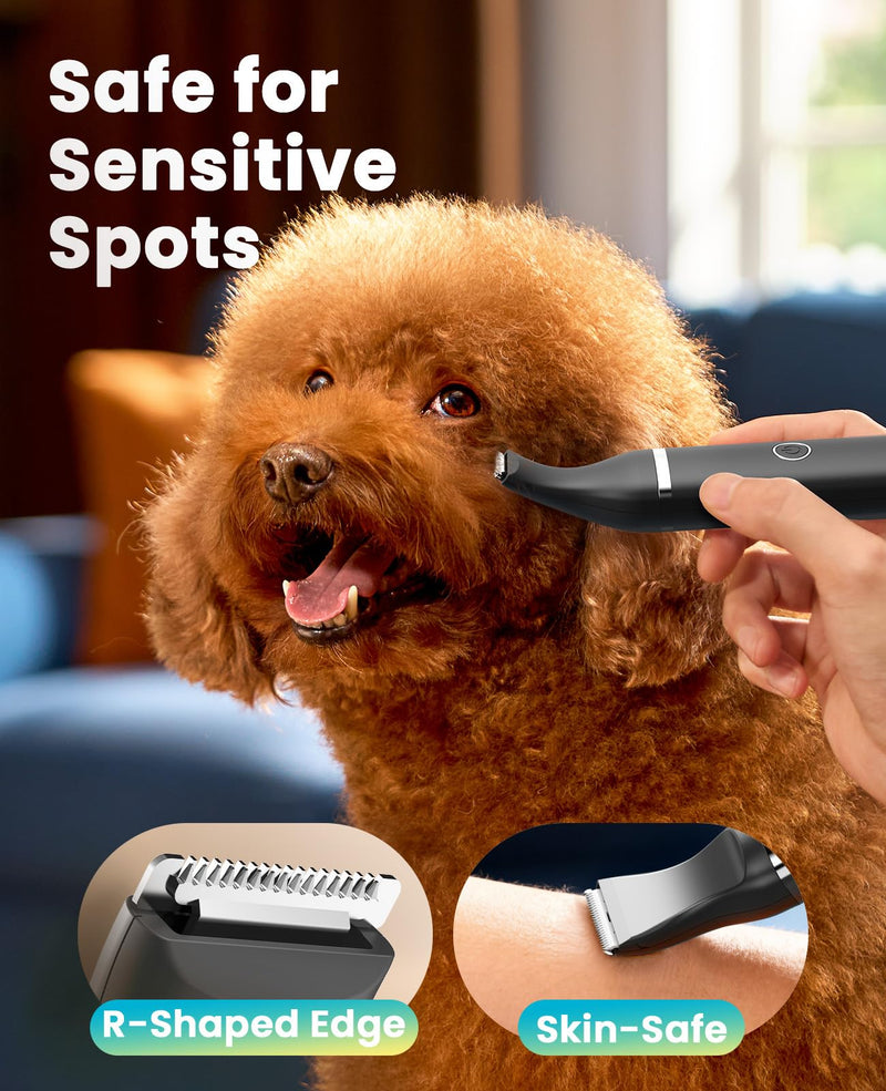 oneisall Dog Clippers with Double Blades,Cordless Small Pet Hair Grooming Trimmer,Low Noise for Trimming Dog's Hair Around Paws, Eyes, Ears, Face, Rump (Black) Black - PawsPlanet Australia