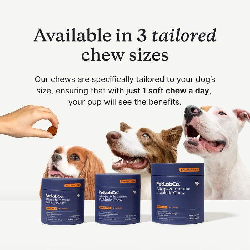 PetLab Co. Allergy & Immune Daily Probiotics for Dogs. Supports Yeast Production, Seasonal Allergies, Intermittent Itchiness, Gut & Digestive Health for Medium Size Dogs, Packaging May Vary Medium Dogs