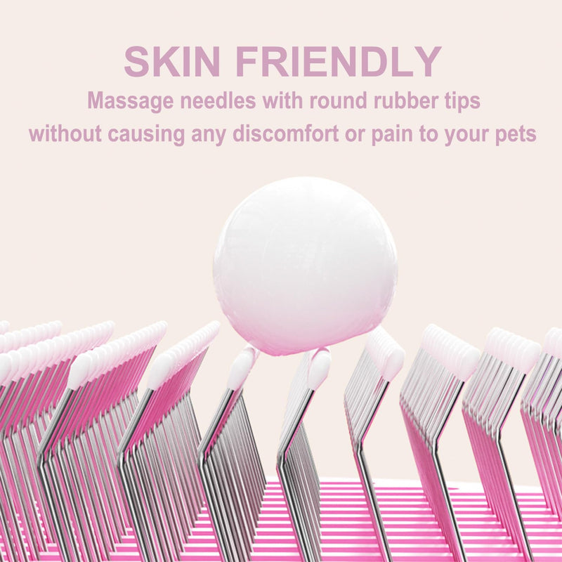 Cat Brush Dog brushes with Release Button for Shedding Grooming, fit for Long or Medium Haired Cats, Lightweight Skin Friendly Pet Brush Hair Removal Comb Brushes for Kitten Pink