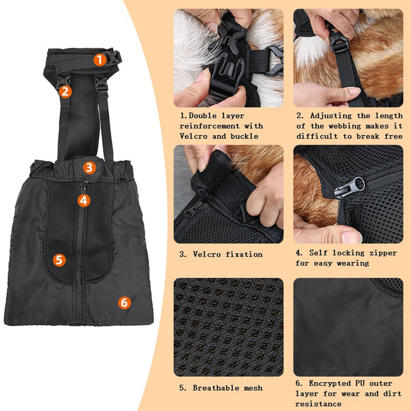 Dog Drag Bag for Paralyzed Rear Legs- Dog Wheelchair Alternative ?Protects Chest and Limbs (Medium) Medium - PawsPlanet Australia