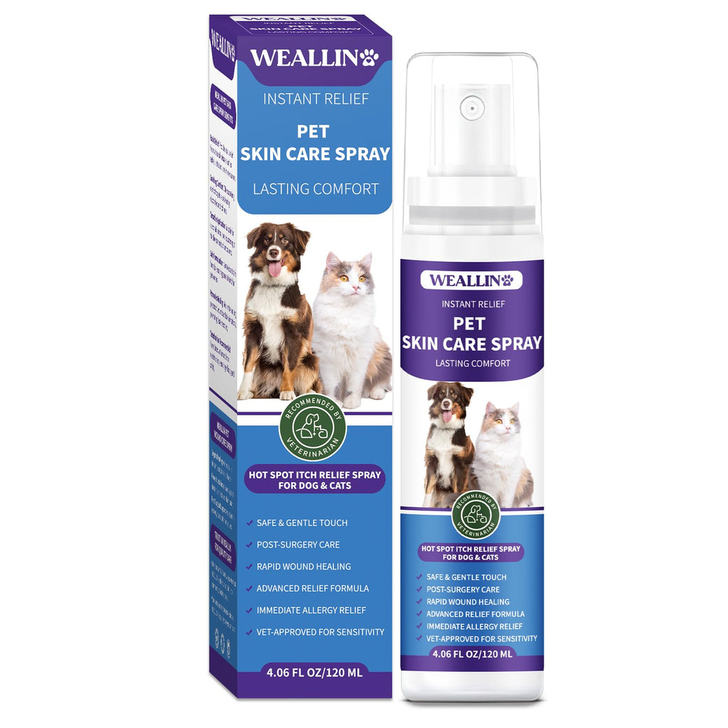 Hot Spot Itch Relief Spray for Dogs & Cats, Hot Spot Treatment for Dogs Itch Relief Spray for Dogs, Pet Treatment Spray for Itchy, Irritated Skin, Allergy, Rashes, Wound Care(4.06 Fl Oz) 4.06 OZ