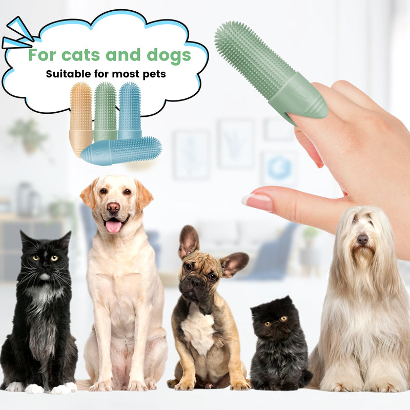 Dog Toothbrush, 4 Pack Dog Tooth Brush, 360° Cleaning Finger Toothbrush for Dogs, Food Grade Silicone Dog Finger Toothbrush Fits Most Fingers, Toothbrush for Dogs & Cats Dental Care - PawsPlanet Australia