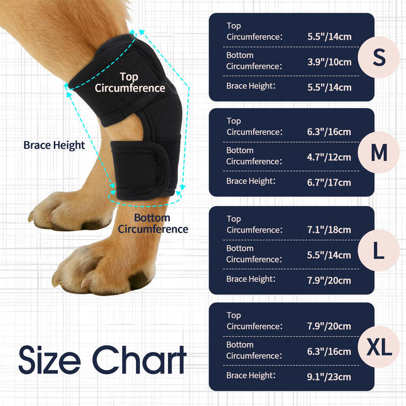 IECOii 1 Pair Dog Front Back Leg Braces,Adjustable Elbow Compression Support Wrap for Ligament Injury,Sprain,Arthritis Relief & Joint Discomfort,Leg Support for Dogs,Dog Hip & Joint Care,Black,Size L Black