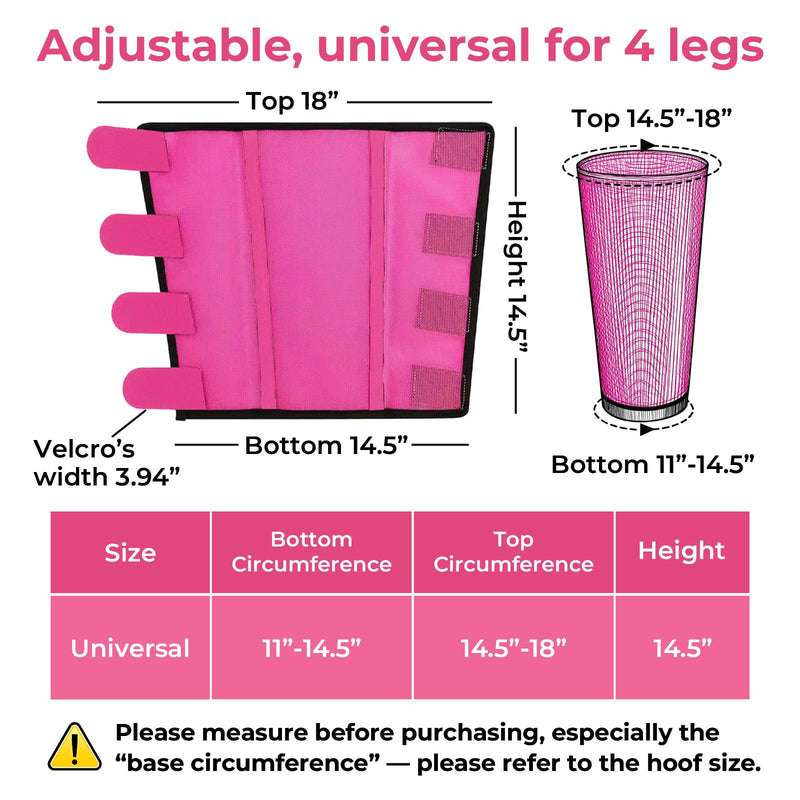 Mesh Horse Fly Boots Set of 4，Adjustable and Universal Loose Fitting & Non-Slip Horse Fly Leggings for Horses,Reduce Stressful Stomping (Pink) Pink - PawsPlanet Australia