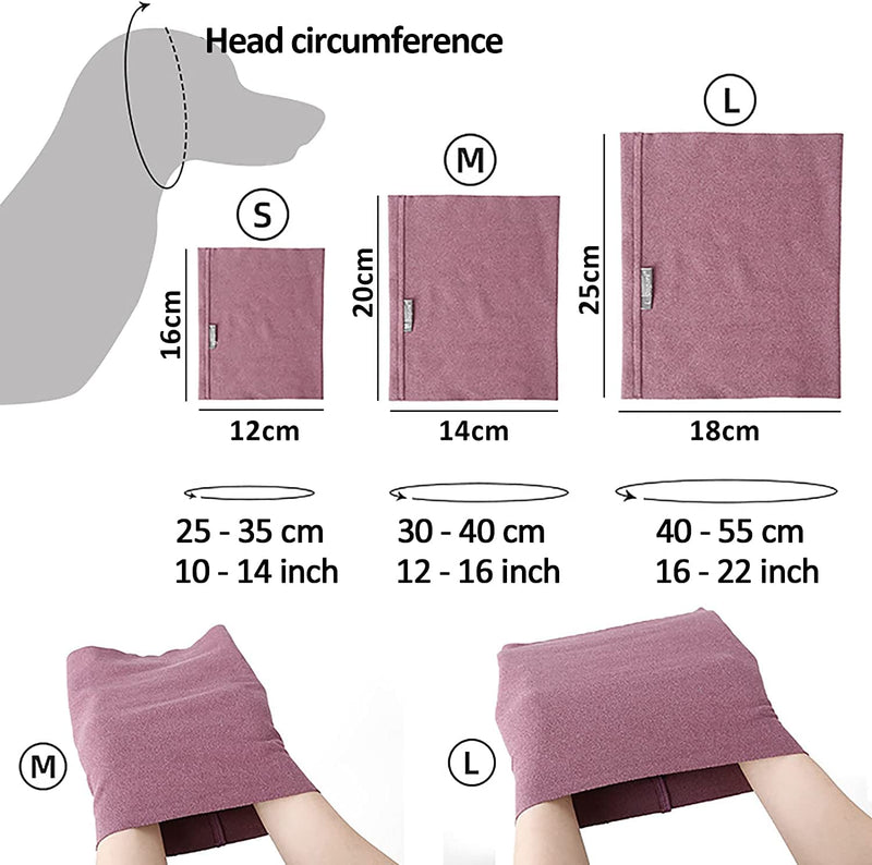 Dog Ears Cover for Bathing Drying and Grooming, Pet Hood for Anxiety Relief and Calming, Dog Ear Protector, Snood and Head Wear (Large Size)