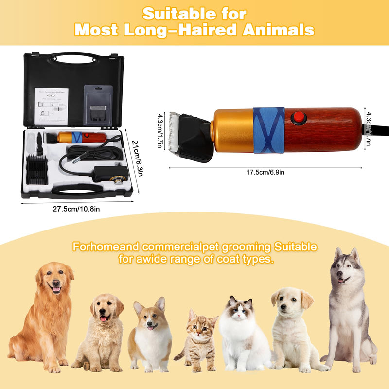 Dog Shears,Plug-in Electric Pet Shaving and Grooming Kit,200W 10ft Sheep Shears Includes 2 Blades, Low Noise & Vibration Design for Dogs Cat Goat,Perfect Dog Clippers for Families with Pets - PawsPlanet Australia