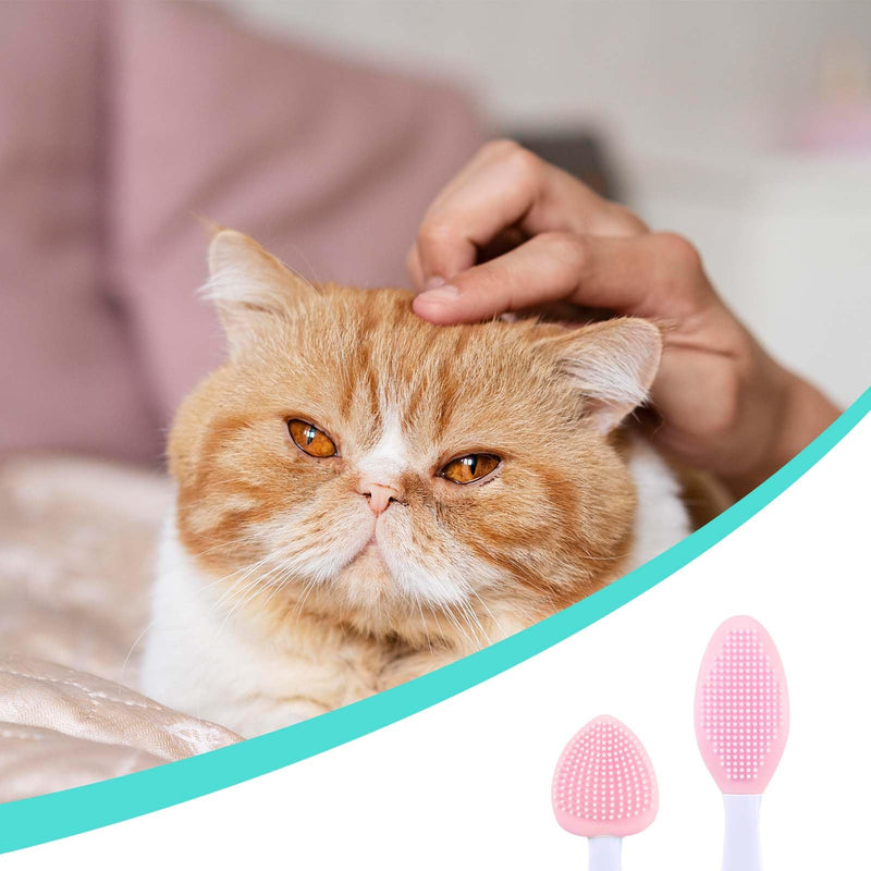 4Pcs Cat Acne Chin Treatment, Cat Acne Brush Set, Black Seed Exfoliating Brush, Dual Sided Silicone Cat Brush, for Cats Chin Acne and Blackhead Exfoliation Pink - PawsPlanet Australia