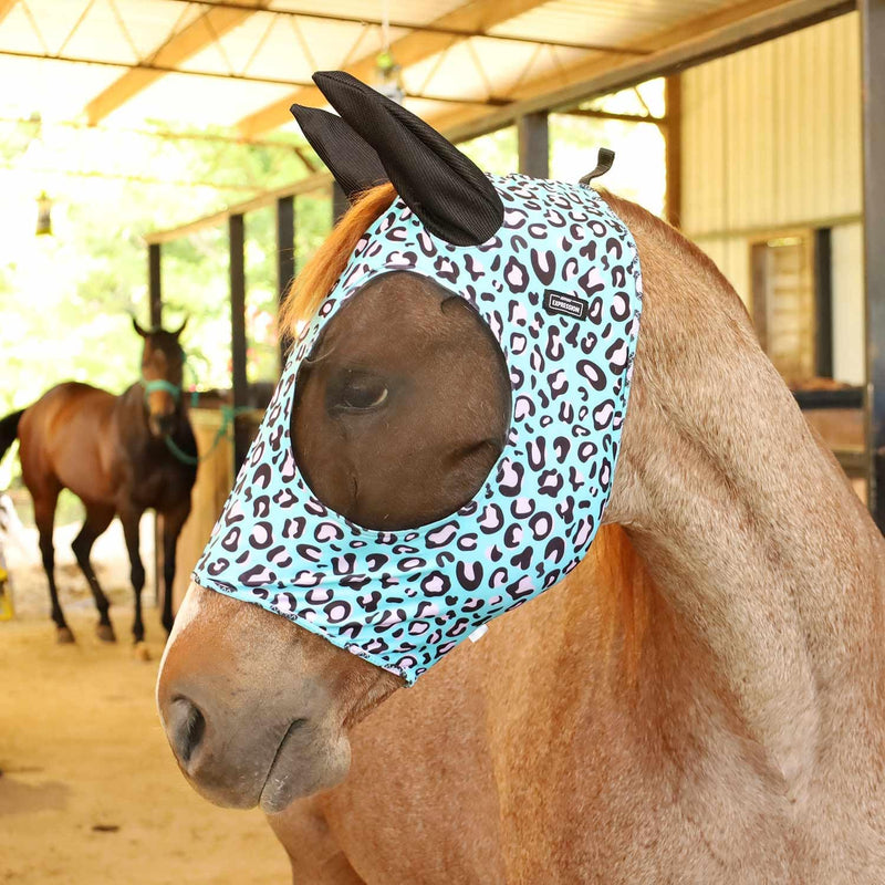 Jeffers Expression Lycra Horse Fly Mask – Full Size, Party Cheetah – Lightweight Stretch Horse Mask with Mesh Eyes & Ears, Breathable Lycra Mask for Horses, Equine Summer Apparel & Gear - PawsPlanet Australia