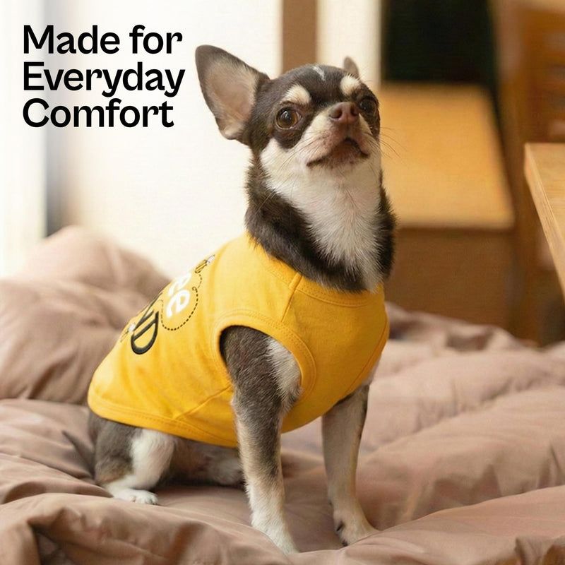 Parisian Pet Dog Shirt – 100% Cotton Shirts for Small Dogs – Sleeveless Puppy Vest – Lightweight and Breathable Pet Apparel – Soft Pullover Summer Dog Clothes - Stretchy T Shirts for Dogs Bee Kind S - PawsPlanet Australia