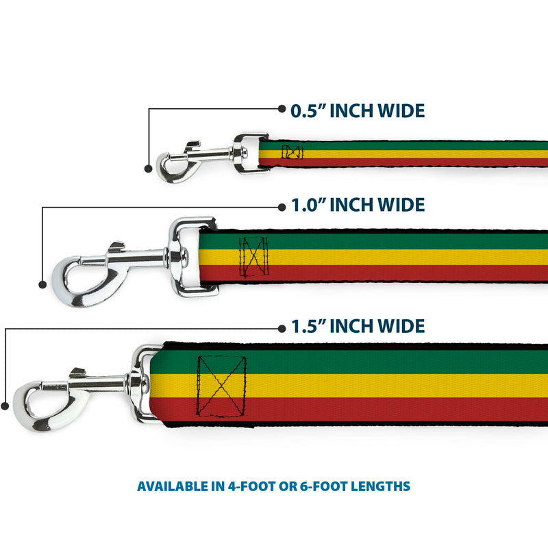 Buckle-Down Pet Leash - Rasta - 6 Feet Long - 1.5" Wide - PawsPlanet Australia