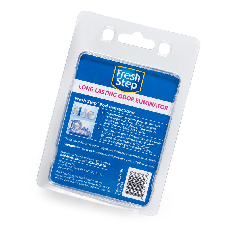 Fresh Step Litter Box Deodorizing Gel Pod | Cat Litter Box Deodorizer | Combats Cat Odors and Neutralizes Smells to Keep Your Home Clean | 1 Adhesive Device + 2 Gel Refills 1 Fl Oz (Pack of 1) - PawsPlanet Australia