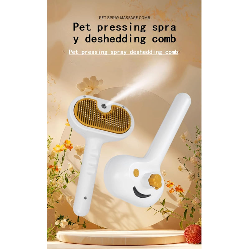 Cat Brush for Shedding Rechargeable Cat Steam Brushes for Indoor Cats Self-Cleaning Pet Grooming Tool for Long and Short Hair Steamy Dog Comb Cat Deshedding Hair Brush, Yellow - PawsPlanet Australia