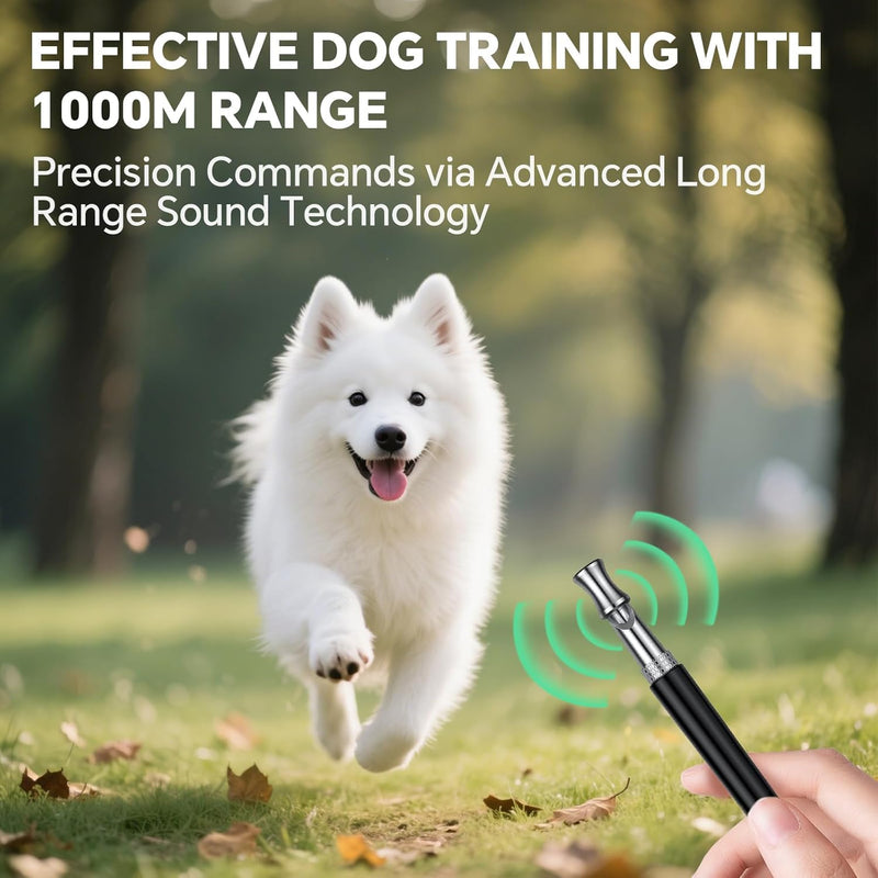 Ultrasonic Dog Whistle to Stop Barking Neighbor's Dog, Adjustable Pitch Silent Whistles with Lanyard, Recall Training Device, Black - PawsPlanet Australia