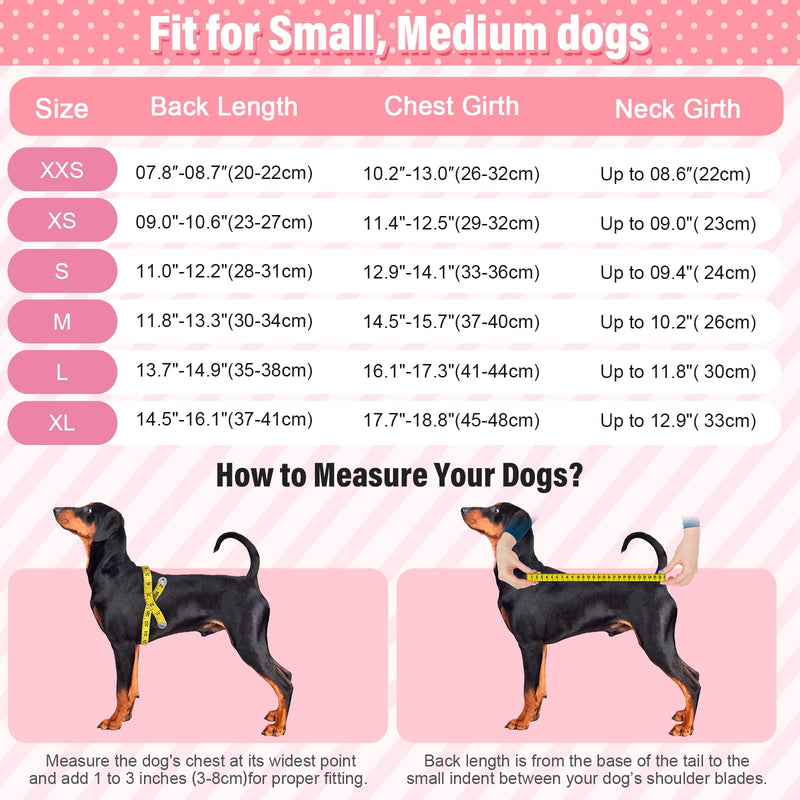 2 Packs Dog Surgery Recovery Suit Small Dogs Onesie for Surgery Female Male Dog Surgical Recovery Suit After Spayed Neuter Body Suit Anti-Licking Wounds Dog Cone Alternative Medium Pink Stripe/Black Plaid (2 Packs） - PawsPlanet Australia