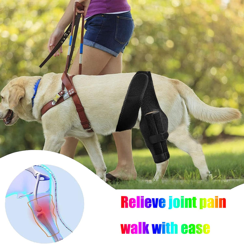 WADY Dog Knee Brace for Hind Leg, Dog Knee Brace for Wound Injury and Sprain Healing of Arthritis for Torn ACL Front Leg, Cruciate Ligament Support for Cocker Spaniel, Yorkie, Arthritis (L) L
