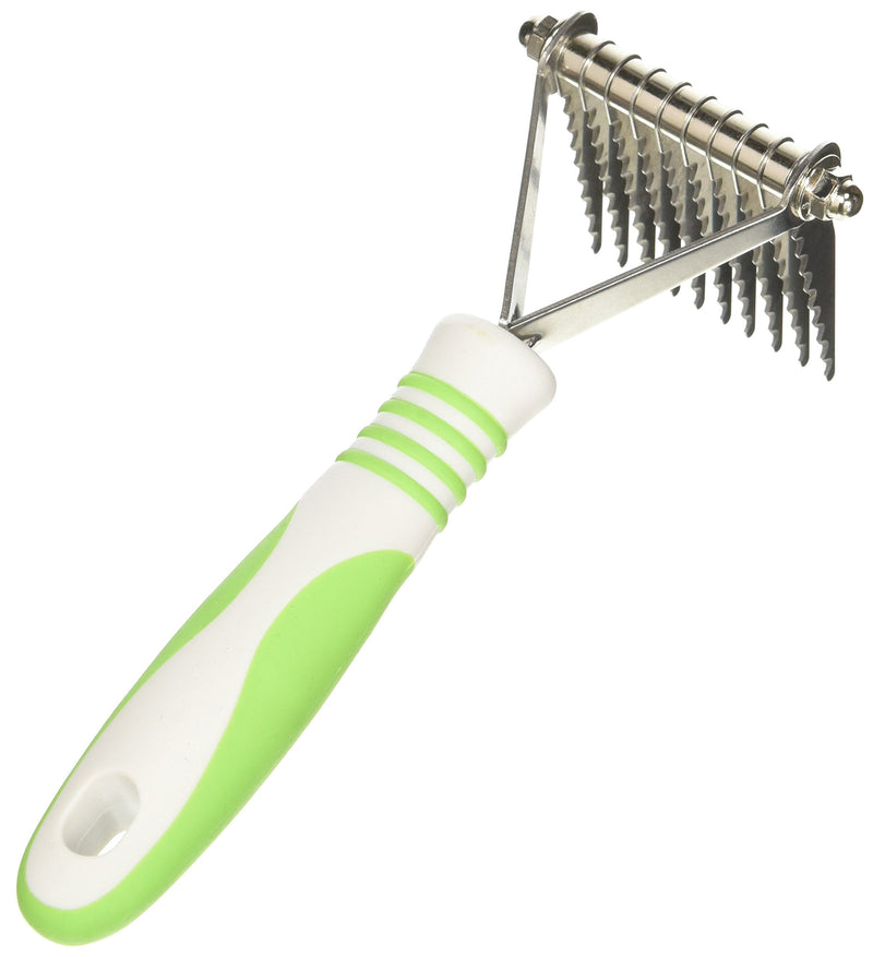 Andis 66050 De-Matting Rake with 10 Blades - Grooming Brush with Safety Edges & Promotes Healthy Skin & Coat - Non-Slip Handle, De-Shedding & Perfect for Long-Haired Breeds, Green, 7.5", 1 Pack - PawsPlanet Australia