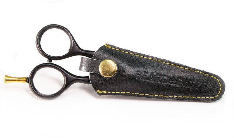 BEARD & BATES 1878 Black Label Shears | Premium Grooming Scissors with Holster for Beards and Mustaches - PawsPlanet Australia
