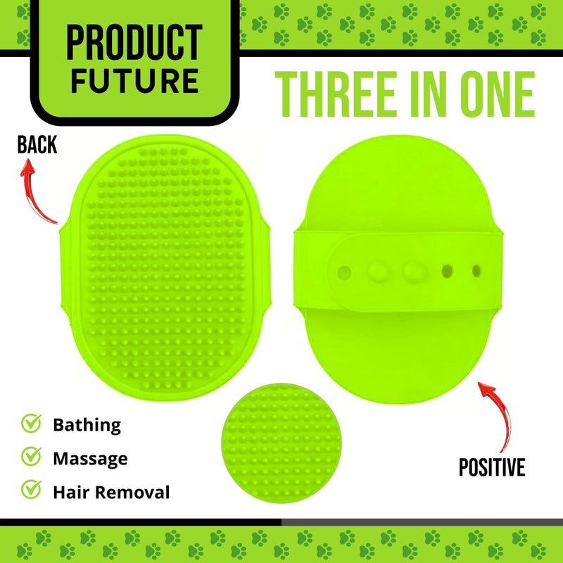 Silicone Dog Bath Brush – Soft Pet Scrubber for Bathing & Grooming – Shampoo Brush for Dogs, Cats & Puppies – Adjustable Strap – Choose from 5 Colors (Green) Green - PawsPlanet Australia