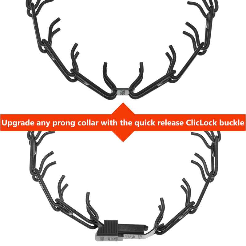 Herm Sprenger Black Stainless Steel ClicLock Buckle Quick Release Fastener for Dog Training Prong Collar for Small Medium Large Dogs Made in Germany (2.25mm) 2.25mm - PawsPlanet Australia