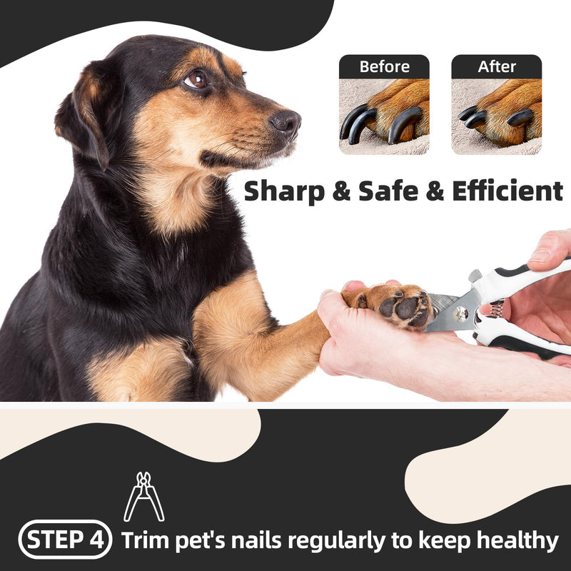 Dog Brush for Shedding, 7 PCS Dog Grooming Brush Kit, Undercoat Rake, Slicker Brush, Deshedding Comb, Bath Brush, Nail Clipper for Long & Short Haired Dogs & Cats, Black A-Black