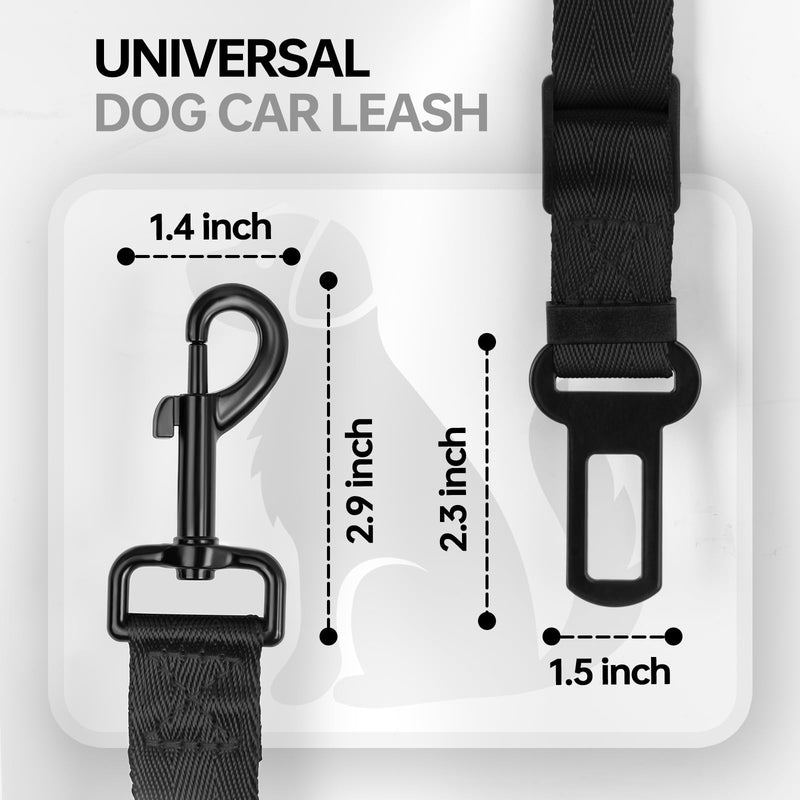 Thickened Dog Seat Belt for Car, 3 Pack Set Retractable Dog Car Leash Adjustable Dog Seat Belt for Vehicle Nylon Pet Safety Seat Belts Heavy Duty & Elastic,Seat Belt for Large Dogs in Car, Black - PawsPlanet Australia