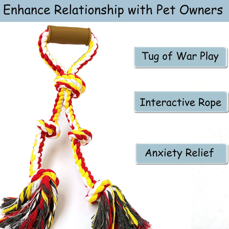 Extra Large Dog Rope Toys for Aggressive Chewers Tug of War Rope Interactive Heavy Duty Outdoor Medium Large Breed XL Dog Chew Rope Durable 3 Way Dog Rope Tough Pull Rope with Handle yellow - PawsPlanet Australia