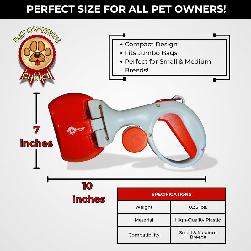 Pooper Scooper - Portable and Handheld Design - Bag Dispenser - Small and Medium Sized Dogs Blue - PawsPlanet Australia