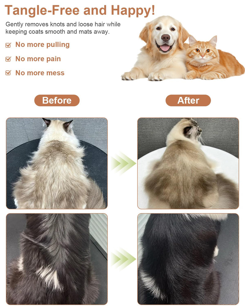 Dog Slicker Brush for Grooming & Shedding， Puppy Brush for Short or Medium-Haired Dogs with an Air-Cushion Design and Coated Tips, Suitable for Removing Loose Hair, Tangles, and Knots.