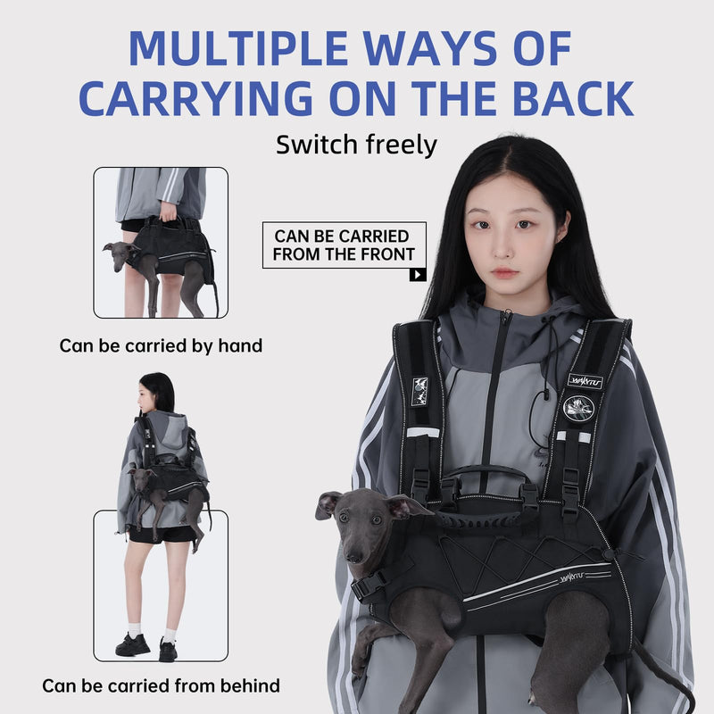 Dog Backpack Carrier for Small Dogs,Dog Lift Harness,Adjustable Padded Breathable Straps for Dogs, Disabled, Joint Injuries, Arthritis,XL(24-35LBS) XL Black - PawsPlanet Australia