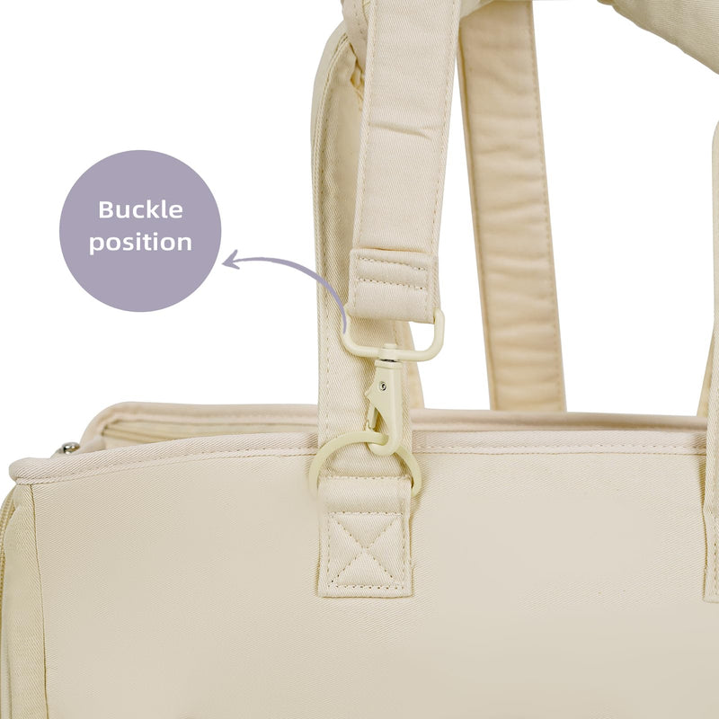 【M-Size Beige Suit】 ONECUTE Dog Carrier Set for Small Dog with a Soft mat and Shoulder Strap - PawsPlanet Australia