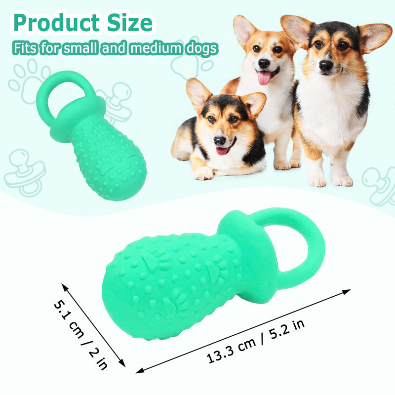 Latex Chew Dog Toys, Novelty Squeaky Pacifier Dog Toys, 5.2" Durable Pacifier Dog Chew Toys for Small and Medium Dogs (Green,1 Pcs) Green - PawsPlanet Australia
